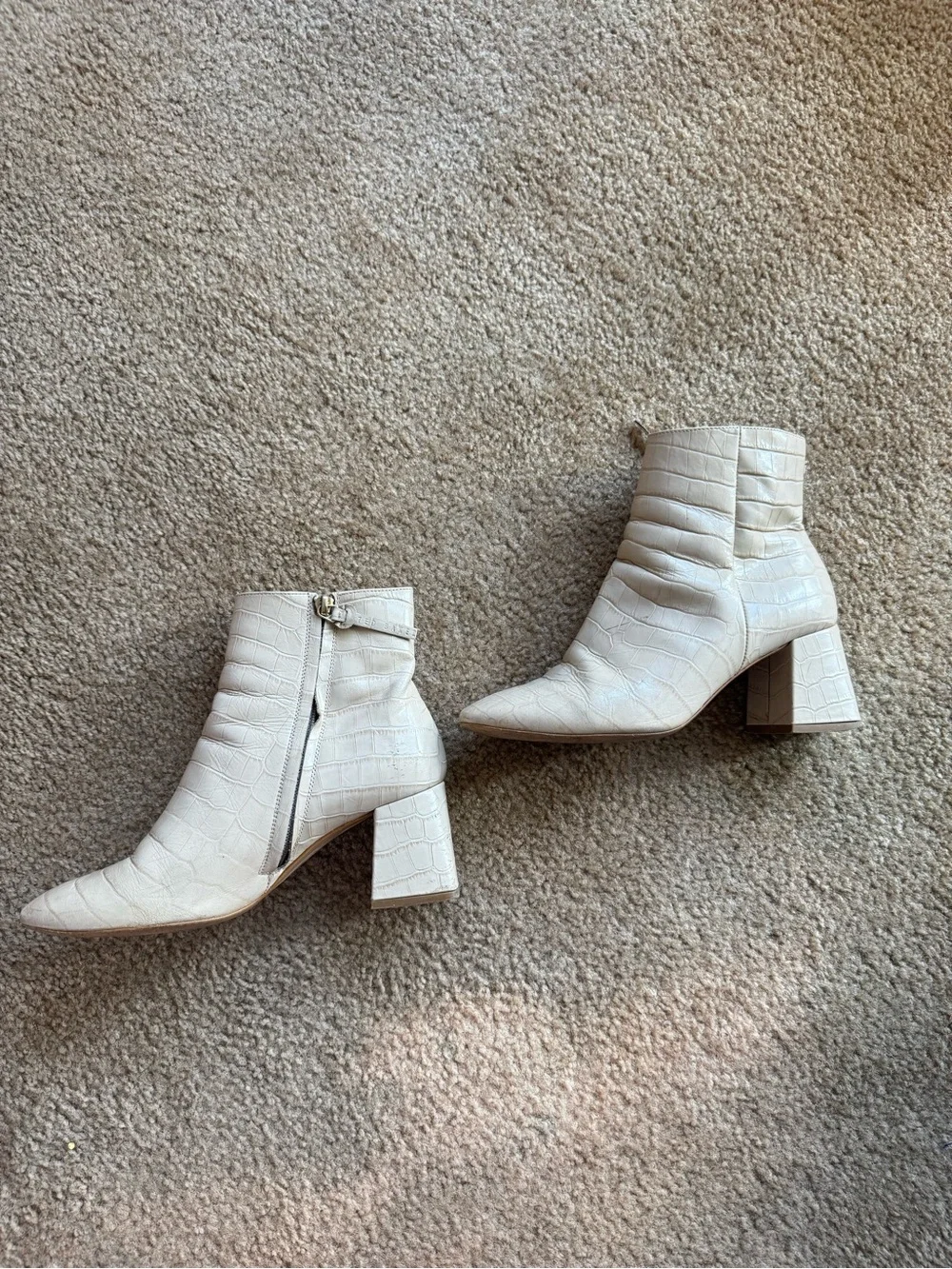 Ted Baker London Croc Embossed Leather Ankle Boots 38.5